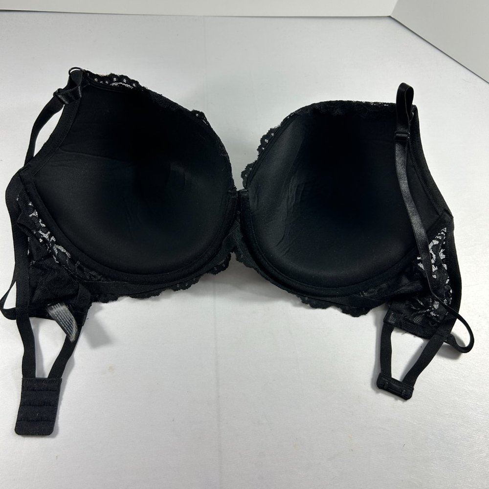 Smart & Sexy Bra Womens Size 42DD Black Signature Lace Push Up 85046 Underwire - Picture 5 of 7